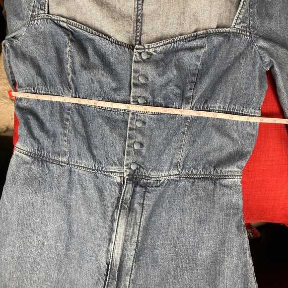 Free People Women's Blue The Violet Jumpsuit, size 10 odd sizing preowned $128 - Picture 6 of 9